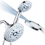 AquaCare As-Seen-On-TV High Pressure 50-mode Rain & Handheld 3-way Shower Head Combo - Anti-clog Nozzles/Tub, Tile & Pet Power Wash/Extra Long 6 ft. Stainless Steel Hose/All Chrome Finish