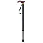 Aidapt Adjustable Height Lightweight Walking Stick with Anti Slip Ferrule Foot to Aid Stability and Confidence when Walking Supplied with a Hanging Carry Strap And Wood Effect Handle