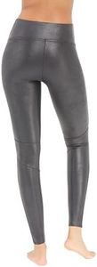 SPANX Faux Leather Moto Leggings Very Black XL 27