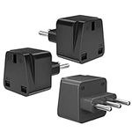 [3 Pack] UK to Italy Plug Adapter, UK to 3 Pin Italy Travel Adaptor,UK to Italian Converter Power Adapter for Italy, Chile, Maldives, San Marino and more, Type L Plug, Black