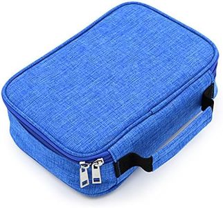 BTSKY® High Capacity Zipper Pens Pencil Case- Multi-Functional Stationery Pencil Pouch 72 Slots Colored Pencil Case Portable Pencil Bags With 2 Removable Sleeves(Blue)