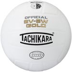 Tachikara SV5W Gold Competition Premium Leather Volleyball (White)