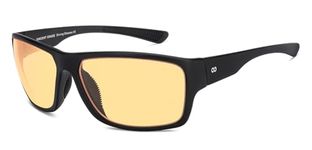 Vincent Chase By Lenskart | Black Yellow Full Rim Rectangular | NIGHT DRIVING GLASSES | Branded Latest and Stylish Sunglasses | 100% UV Protected | For Men & Women | Medium | VC S16954