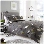 GC GAVENO CAVAILIA Printed Duvet Cover, Polycotton Bedding Set, Quilt Covers, Marco Grey, Double