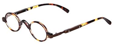 Calabria R314 Vintage Professor Oval Reading Glasses Incredibly Lightweight, Tortoise, Medium