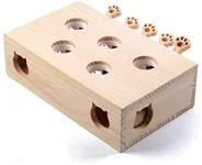 Interactive Wooden Whack-A-Mole Cat Toy, Engaging and Durable Play for Cats and Kittens, Keeps Pets Entertained and Stimulated, Natural Wood Design, Perfect for Indoor Exercise and Fun - Pet Gift Idea