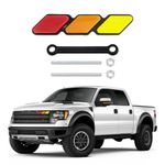 Ohleats Tri-Color Grille Emblem, Classic Auto Grille Stripe Emblem with 3 Color, Retro Badge for Tacoma, 4 Runner, Rav4, Sequoia and Highlander, Universal Car Accessories for Decor