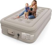 Heimfleiss Twin Air Mattress with Built-in Pump - 18" Raised Inflatable Bed with High-Speed Electric Pump, Internal Support Structure, Durable Waterproof Flocked Top, Portable Travel Bag Included