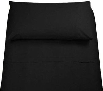 Completo letto singolo Irge in cotone lenzuolo sopra,lenzuolo sotto,1 federa (Nero)