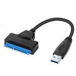 ELUTENG USB 3.0 to SATA Cable for 2.5" HDD/SSD Adapter SATA to USB Cable 22 Pin 7+15 HDD/SSD Cord 5 Gbps High Speed Support UASP Serial SATA III Hard Disk Drive USB SATA Converter