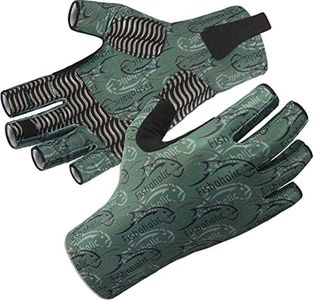 Fishoholic UPF50+ Fingerless Fishing Gloves - Sticky Grip Sun Protection Glove - Kayaking Paddling or Rowing