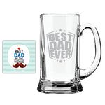 TheYaYaCafe Yaya Cafe Birthday Gifts for Father Starry Best Dad Ever Engraved Beer Mug for Dad - Icon Beer Mug 580ml