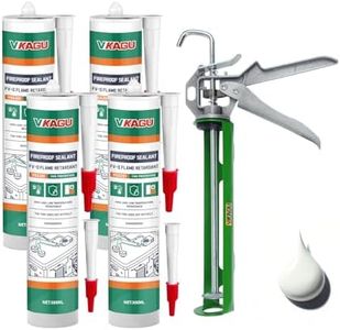 VGS201 High Temperature Sealant Caulk, White Color Fireplace Sealant Fireproof Caulk, 10.15 Fl Oz, 4 Pack Fast-Drying Formula, Suitable for Ovens, Stoves, and Chimneys
