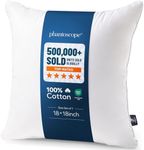 Phantoscope 18x18 Pillow Insert - Throw Pillow Insert with 100% Cotton Cover - 18 Inch Square Form Microfiber Pillow Sham Stuffer - Couch Cushion Pillow, 1 Count (Pack of 1)