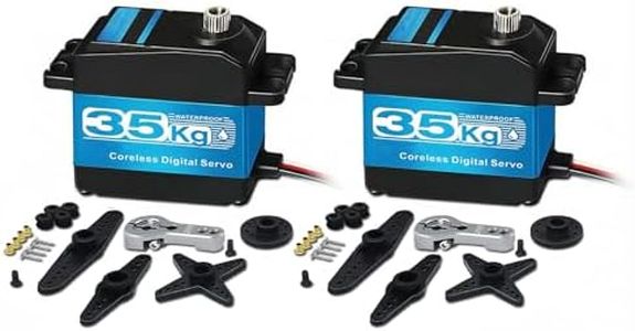 KEAcvise 2-Pack Micro servo Motor with 35kg high Torque, Metal Gear Digital and Stainless Steel Gear for Robotic DIY, rc car (180° Control Angle) - mg90s servo, 9g servo