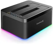 Inateck RGB SATA to USB 3.0 Hard Drive Docking Station with Offline Clone, for 2.5 and 3.5 Inch HDDs and SSDs, UASP Supported, Black SA02003