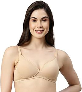 Enamor A039 Perfect Coverage Stretch Cotton T-Shirt Bra- Padded, Wirefree & Medium Coverage Skin