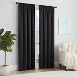 Eclipse Solid Thermal Single Window Curtain Panel, 54 x 54, Black