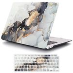 MOKASE Compatible with 2022 M2 MacBook Pro 13 Inch Case, 2021 2020-2016 Release M1 A2338 A2289 A2251 A2159 A1989 A1706, Hard Shell Case & Keyboard Cover for MacBook Pro 13 with Touch Bar, Black Gold