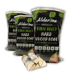 Alderline Kiln-Dried Birch Hardwood Logs 25 L - Ready to Burn firewood - Smokeless 25 cm fire logs for wood burner, Stoves, Fire Pits, and More! - Pack 3