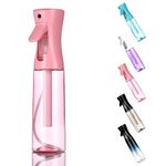 WOODFIB Spray Bottle for Hair, Continuous Fine Mist Water Spray Bottle, Empty Spray Bottle for Salon, Plants, Pets, Home Cleaning - 300ml (Pink)