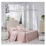 4 Corner Stainless Steel Mosquito Netting Canopies Frame Post Canopy Bed Netting Frame Bed Frame Metal Bed Mosquito Netting Bracket Fit for Single/Double/King/Super King Bed,16mm,1.8×2.2m bed