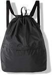 Drawstring Bags with Zipper Pocket, Waterproof Drawstring Backpack for Women and Men 15.7" x 17.7"