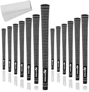 Karma Velour Black/White Jumbo Plus (+1/8") Golf Grips, 13 Pack with 13 Golf Grip Tape Strips