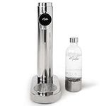 MonTen Soda Sparkling Water Maker - Polished Steel Carbonated Water Machine - Includes 900ML Reusable Water Bottle - Made with Premium Stainless Steel, Compatible with Screw-In Sodastream CO2 Cylinder