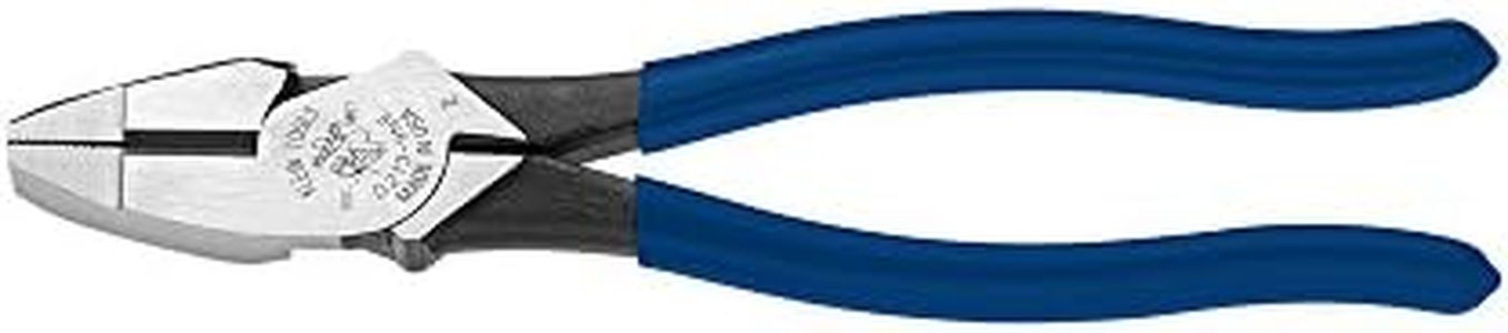 Klein Tools D213-9NE Pliers, Made in USA, 9-Inch Side Cutters, High Leverage Linesman Pliers Cut Copper, Aluminum and other Soft Metals