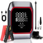 Jump Starter with Air Compressor, 2500A Portable Car Battery Jump Starter Battery Pack (8.5 Gas/8.0L Diesel Engine), UltraSafe 5" Touch Screen Jumper Starter Portable Jump Box with Emergency Light