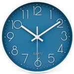 jomparis 10 Inch Cerulean Wall Clock Battery Operated Silent & Non-Ticking Wall Clock