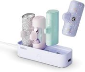 iWALK Charger Station Portable Charger 4500mAh, 4800mAh, 5000mAh Power Bank for iPhone Charging Station Multiple USB-C Family-Sized Charger Station for Home(Station Only), Purple