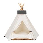 Dog Teepee Pet Tents Tipi Portable Houses Puppy Cat Bed with Thick Cushion (M:50 * 50 * 60CM)