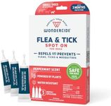 Wondercide - Flea and Tick Dog Spot On - Flea, Tick, and Mosquito Repellent, Prevention for Dogs with Natural Essential Oils - Pet and Family Safe Up to 3 Months Protection - Small 3 Tubes of 0.05 oz