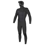 O'Neill Mens Epic 6/5/4mm Chest Zip Hooded Wetsuit Black - Double Super Seal Neck - External Key Pocket w/Loop - ONeill Mens Size - XLS