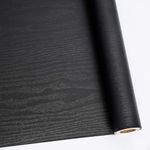 Abyssaly Wood Black Contact Paper 17.7"x196", Wood Grain Self Adhesive Wallpaper for Removable, Peel and Stick WallpaperEasy to Clean for Table Cabinet Countertop Decoration