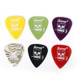 JUAREZ JAP60 Guitar Plectrums Pick Set of Various Thickness, 6 Pieces (Celluloid + ABS), Colours Random