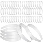 Hotop 100 Pcs Plastic Headbands Bulk 1 Inch Wide Craft No Teeth Plain Headbands DIY Hair Band Accessories for Girls Women (White,1 Inch Wide)