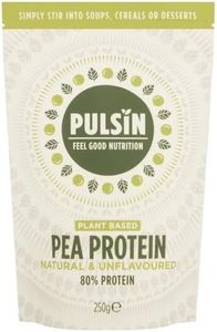 Pulsin - Unflavoured Vegan Pea Protein Powder - 250g - 8.0g Protein, 0g Carbs, 41 Kcals Per Serving - Gluten Free, Palm Oil Free & Dairy Free. May Contain SOYA.