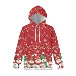 doginthehole Flower Print Hoodies for Women Pullover Long Sleeve Hooded Sweatshirts Teen Girls Hoodie Sports Fashion, Cute Snowman Christmas Lights, X-Large