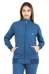 YHA Women's Regular Fit Zipper Jackets(Indigo_XL)