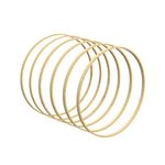 Worown 6 Pack 20 cm Wooden Bamboo Floral Hoops Wreath Rings for DIY Wedding Christmas Wreath Decor, Dream Catcher and Macrame Wall Hanging Crafts