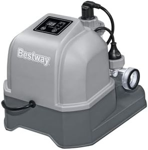 Bestway Hydrogenic 12 G/H Saltwater Chlorinator Automatic Self-Cleaning Mode for 15,000 Gallon Above Ground Swimming Pools with Test Strips