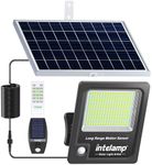 intelamp Solar Security Lights Outdoor Motion Sensor, 12000mAh Solar Outdoor Lights 2000LM Solar Lights Two Sensors Separated Panels 5M Cable Super Bright Solar Flood Lights