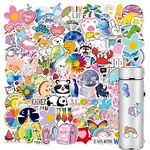 100 PCS Water Bottle Stickers, Cute Vinyl Waterproof Stickers Cartoon Stickers Aesthetic Laptop Stickers for Phone Skateboard Scrapbook Luggage Car Decals for Adults Teens Kids Girls, Animal