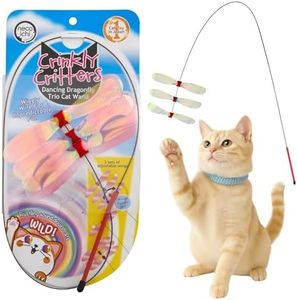 NECOICHI Crinkly Critters Dancing Dragonfly Trio Wire Cat Wand No.1 Selling Cat Toy in Japan