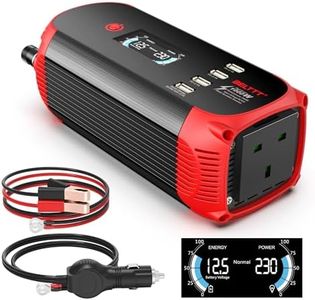 BELTTT 500W Inverter 12V to 240V 230V AC, Car Power Inverter 1000W Peak, Car Cigarette Adapter Converter, Red Aluminum Alloy Body with AC Outlet, 4 USB Ports and Smart Digital Display