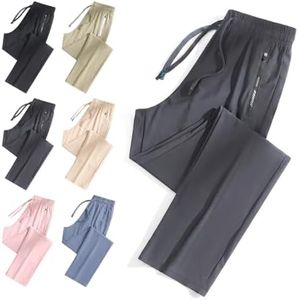 Comfy Fit Pants for Women Over 50, Comfy Unisex Ice Silk Quick Drying Breathable Outdoor Hiking Casual Pant (US, Alpha, Large, Regular, Regular, Standard, Dark Gray)