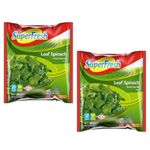 SuperFresh Leaf Spinach (Korfe Ispanak) 450g Frozen Food | Ready to Cook Frozen Spinach | Product of Turkey | Rich in Protein (Spanish Leaf 450g, 2 Pack)